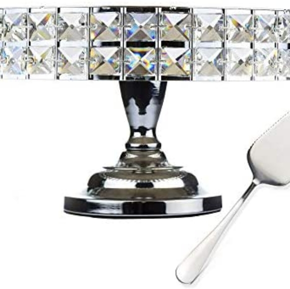 13.5 inch Crystal appearance accented Cake stand - Picture 3 of 3
